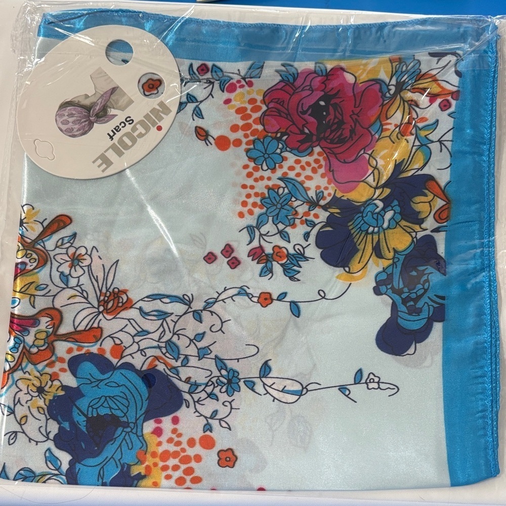Floral Fashion Scarf with Vibrant Colors